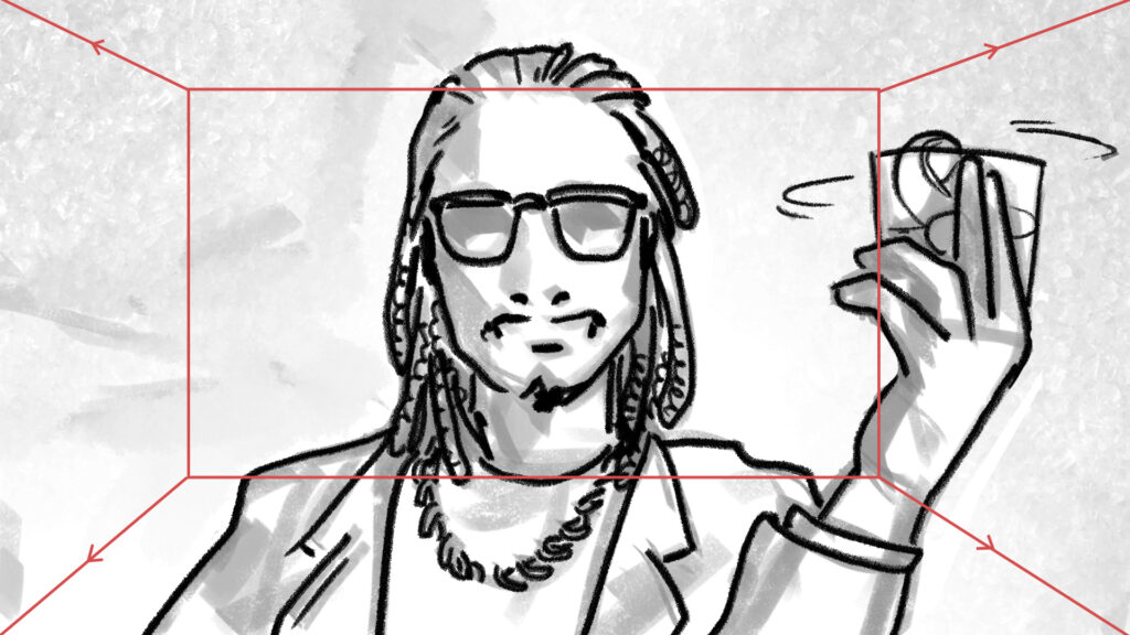 © 2024 Grand Marnier x Future storboard frame. Artwork by Dulani Wilson/bluntspear.com. 